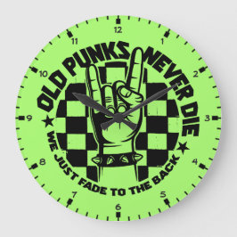 Oude PUNKS sterven nooit Punk Rock Music Legend Cu Grote Klok