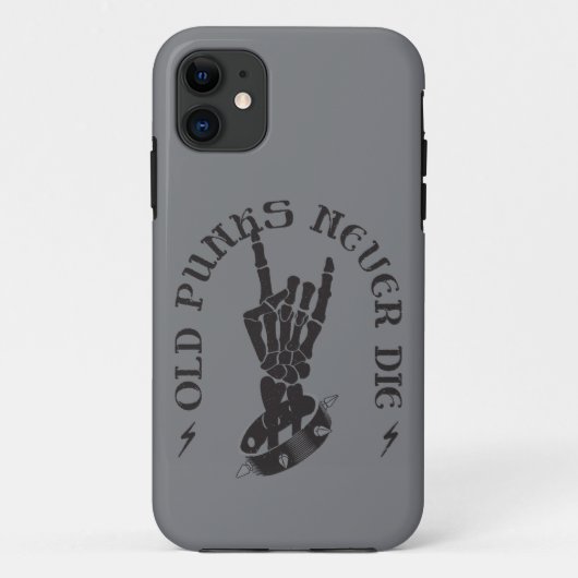 Oude punks sterven nooit skeleton rock op gothic Case-Mate iPhone case (Achterkant)