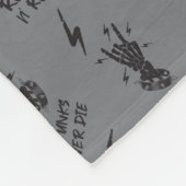 Oude punks sterven nooit skeleton rock op gothic fleece deken (Hoek)