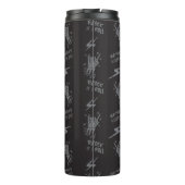 Oude punks sterven nooit skeleton rock op gothic thermosbeker (Achterkant)