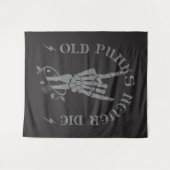 Oude punks sterven nooit skeleton rock op gothic wandkleed (Voorkant (horizontaal))