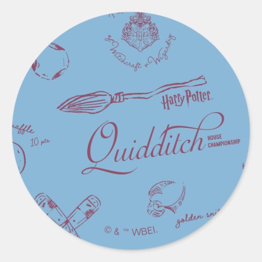 Oude QUIDDITCH™-Schetspatroon Ronde Sticker (Voorkant)