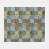 Oude quilt patchwork William Morris patroon Fle Fleece Deken (Voorkant (Horizontaal))