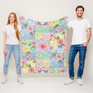 Oude quilt roos patroon fleece deken