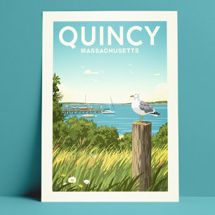 Oude Quincy Massachusetts Briefkaart