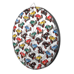 Oude raceauto's dartbord