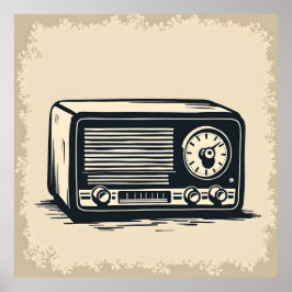 Oude radioschets poster