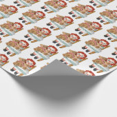 oude rag pop met teddy beer cadeaupapier (Hoek)