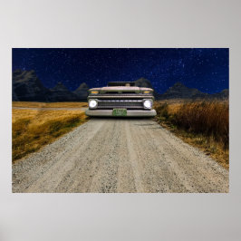 Oude  Rat Rod Pickup Truck Zombie Driver Poster