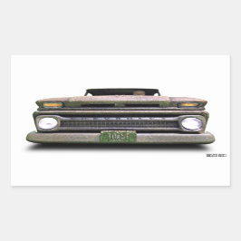 Oude  Rat Rod Pickup Truck Zombie Driver Rechthoekige Sticker