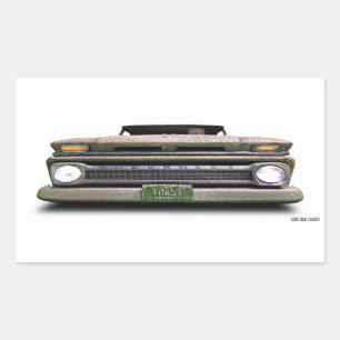 Oude  Rat Rod Pickup Truck Zombie Driver Rechthoekige Sticker