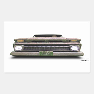 Oude Rat Rod Pickup Truck Zombie Driver Rechthoekige Sticker