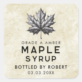 Oude recept vierkante sticker voor zelfgemaakte es