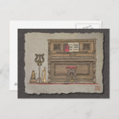 Oude rechtopstaande piano briefkaart (Voorkant / Achterkant)