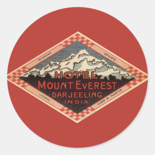 Oude reis, Mount Everest, Darjeeling India Ronde Sticker