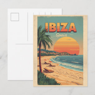 oude reis naar Spanje IBIZA Balearen cadeaus Briefkaart