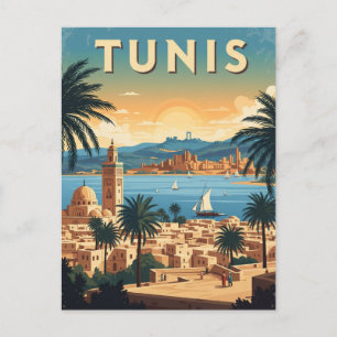 Oude Reis naar Tunis Tunesië Briefkaart