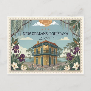Oude Reis New Orleans Louisiana Feestdagenkaart