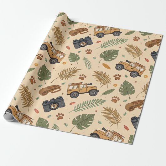 Oude Reis Route Patroon (3) Cadeaupapier (Uitgerold)
