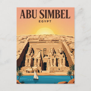 Oude Reisansichtkaart   Abu Simbel, Egypte Briefkaart
