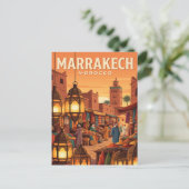 Oude Reisansichtkaart | Marrakech Marokko Briefkaart (Staand voorkant)