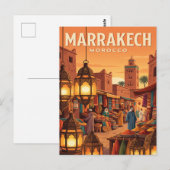 Oude Reisansichtkaart | Marrakech Marokko Briefkaart (Voorkant / Achterkant)