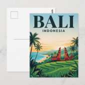 Oude Reisposter | Bali Briefkaart (Voorkant / Achterkant)