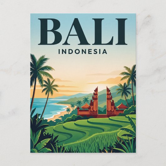 Oude Reisposter | Bali Briefkaart (Voorkant)