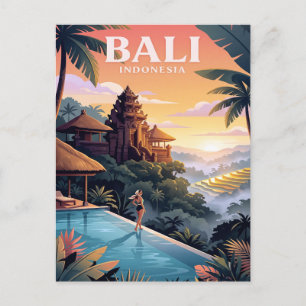Oude Reisposter Bali Indonesië Briefkaart