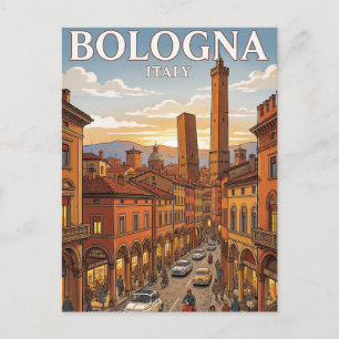 Oude Reisposter Bologna, Italië Feestdagenkaart