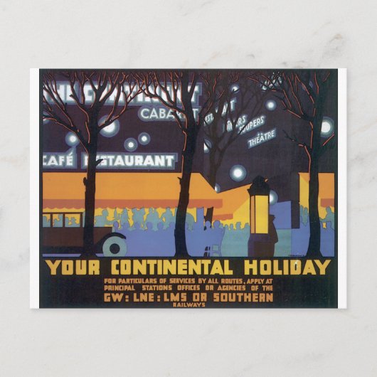 Oude reisposter briefkaart (Voorkant)