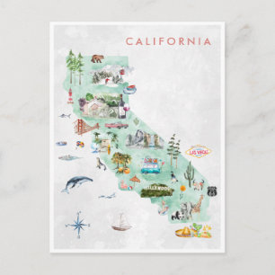 Oude Reisposter Californië Briefkaart