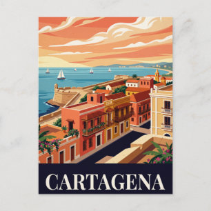 Oude Reisposter CARTAGENA Briefkaart