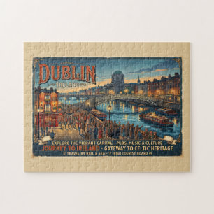 Oude reisposter Dublin Ierland Legpuzzel