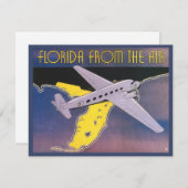 Oude Reisposter, Florida vanuit de Lucht Vliegtuig (Voorkant / Achterkant)