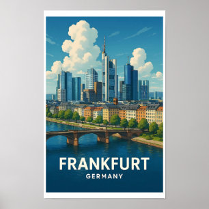 Oude Reisposter Frankfurt Duitsland Poster