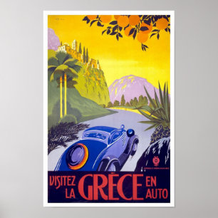 Oude Reisposter Griekenland Poster