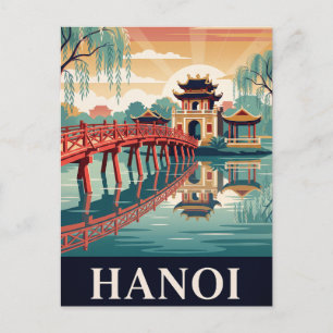 Oude Reisposter HANOI Briefkaart