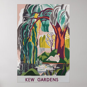 Oude Reisposter Kew Gardens Londen Botanisch Poster