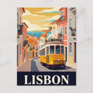 Oude Reisposter LISBOA Briefkaart