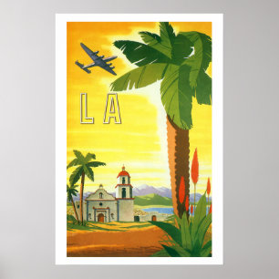 Oude Reisposter, Los Angeles, Californië Poster