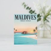 Oude Reisposter | Malediven Briefkaart (Staand voorkant)