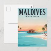 Oude Reisposter | Malediven Briefkaart (Voorkant / Achterkant)