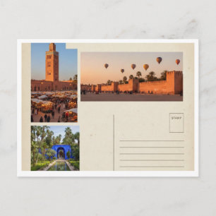 Oude Reisposter Marrakesh Marokko Briefkaart