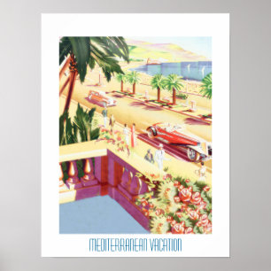 Oude Reisposter Mediterrane Vakantie Poster