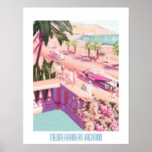 Oude Reisposter Mediterrane Vakantie Poster