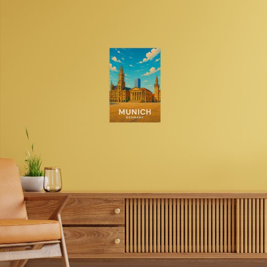 Oude Reisposter München Duitsland Poster (Woonkamer 2)