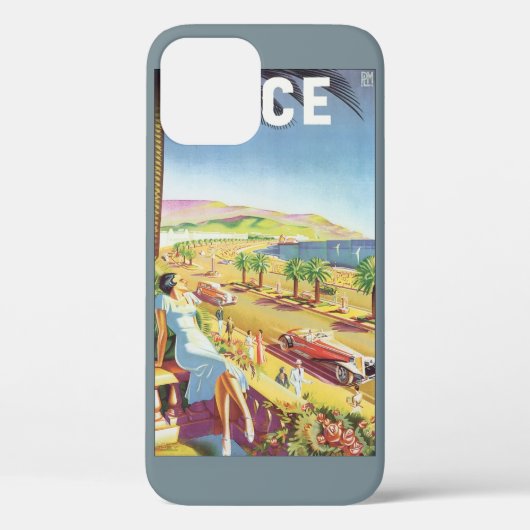 Oude Reisposter, Nice, Frankrijk Franse Riviera Case-Mate iPhone Case (Achterkant)