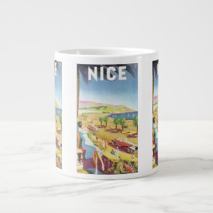 Oude Reisposter, Nice, Frankrijk Franse Riviera Jumbo Beker
