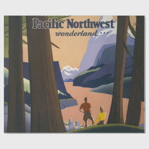 Oude reisposter Pacific Northwest 1925 Trein Cadeaupapier
